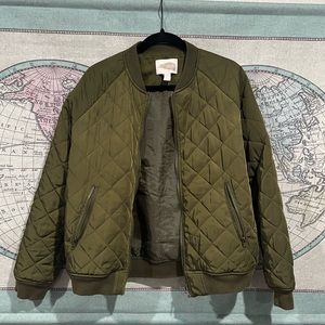 Olive Green Bomber Jacket from Forever 21